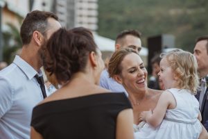 Bride with a cute baby girl