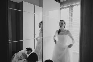 Bride in white gown
