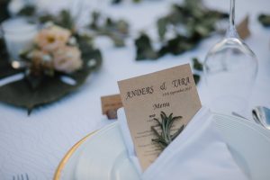 Personalized wedding food menu