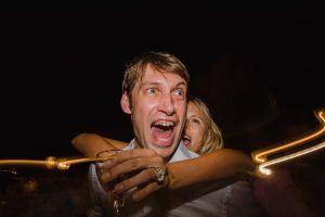 Couple having a good time at the party