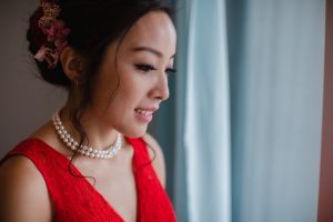 Beautiful bride in red