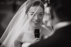 Bride giving a speech for her groom