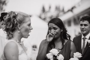Bride's friend getting emotional