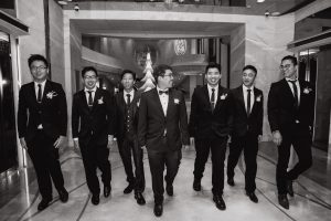 Groom with his friends in black
