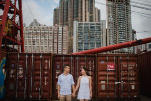 Couple holding hands