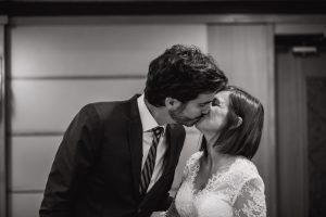 Adorable couple kissing each other