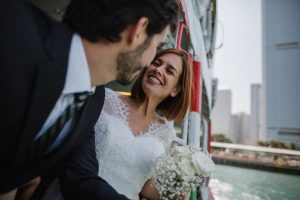 Couple smiling at each other