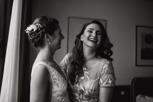 Bride having a good time with his best friend