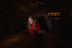 Newly engaged girl enjoying the party