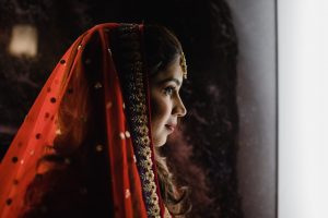 Side face of an Indian bride