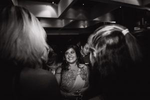 Wedding guest having a good time at the party