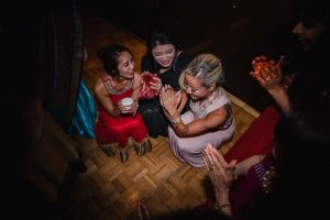 ladies enjoying dance at wedding
